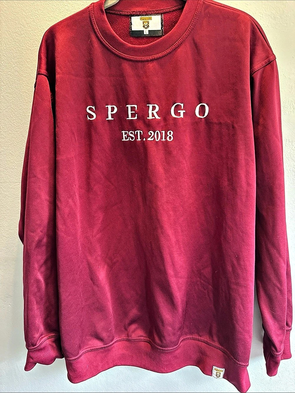 Spergo Men's Sweatshirt Size Large Burgundy